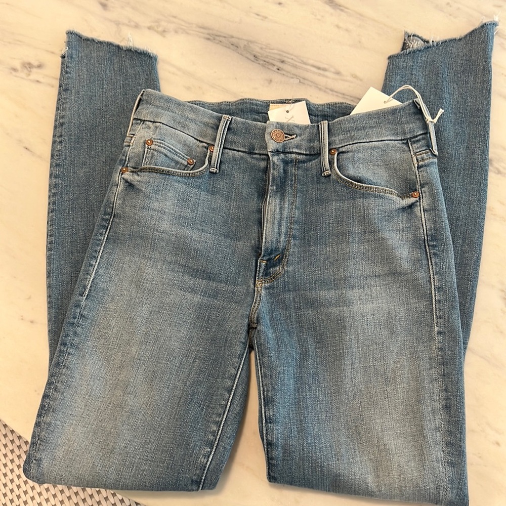 NWT Mother LOOKER TWO STEP ankle gray size 26